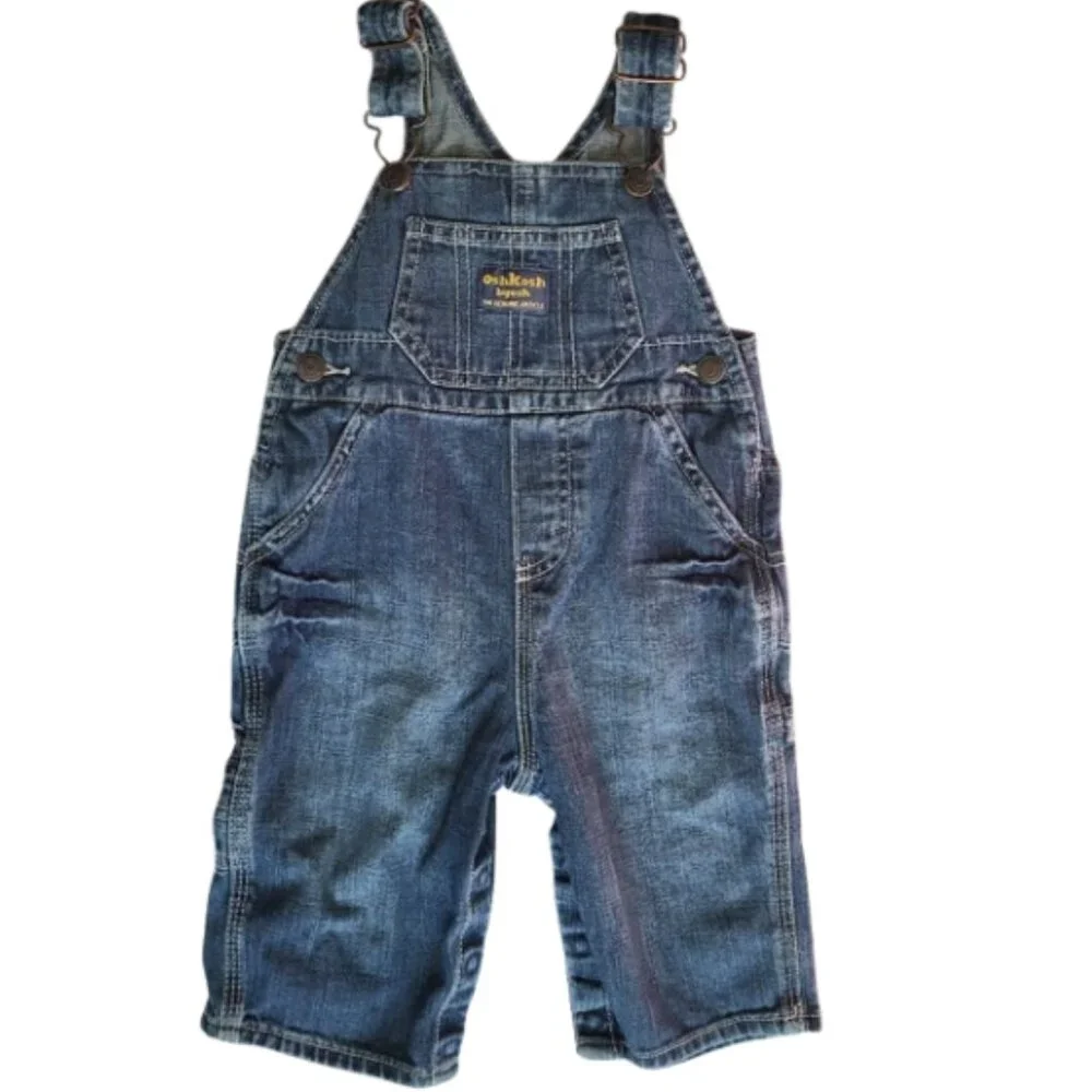 OSHKOSH B'GOSH Vestbak Blue Jean Bib Overalls - Infant Boy's 12 Months